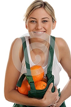 Woman with oranges