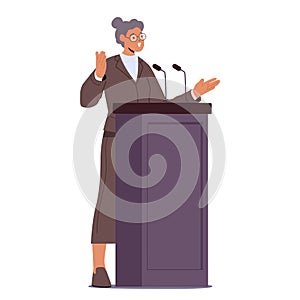 Woman Orator Passionately Articulates Ideas, Captivates Audiences With Eloquence, And Empowers Through Communication photo