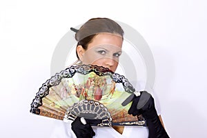 Woman with Oriental fan