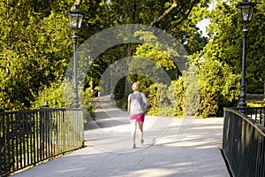 Woman out of gym walk