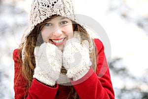 Woman outdoors in winter