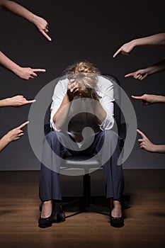 Woman overwhelmed at work