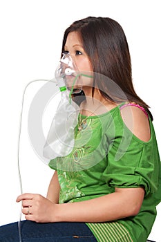 Woman with Oxygen Mask