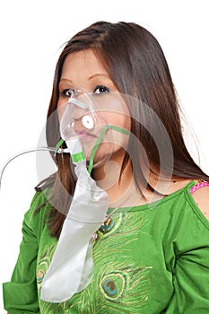 Woman with Oxygen Mask
