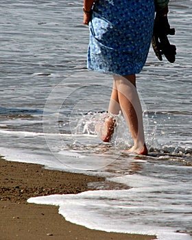 Woman paddling