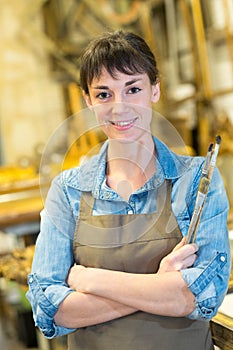 woman painter in art studio