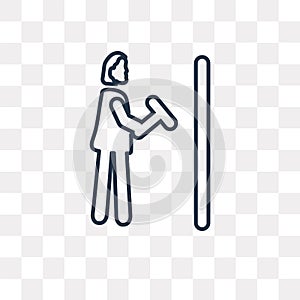 Woman Painting vector icon isolated on transparent background, l