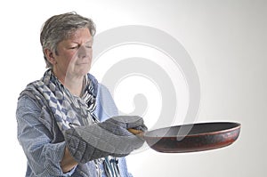 Woman with pan