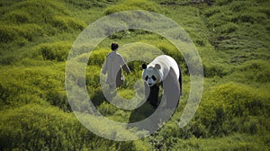A Woman And A Panda Bear: A Captivating Journey Through Nature\'s Beauty