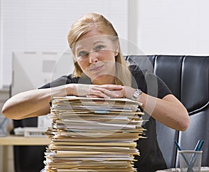 Woman with Paperwork photo