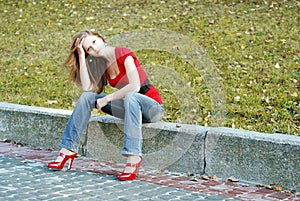 Woman in park