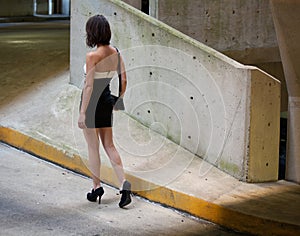 Woman in Parking Garage