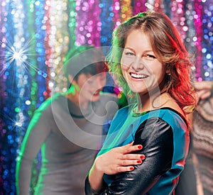 Woman partying in club