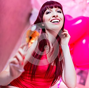 Woman partying in club