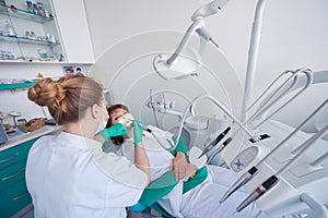 Woman patient at the dentist