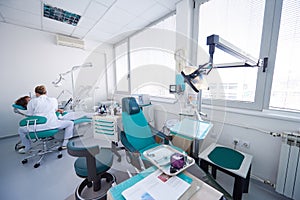 Woman patient at the dentist