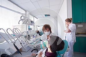 Woman patient at the dentist