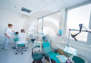 Woman patient at the dentist