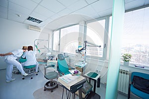 Woman patient at the dentist