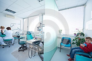 Woman patient at the dentist