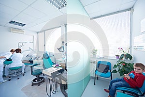 Woman patient at the dentist