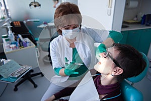 Woman patient at the dentist