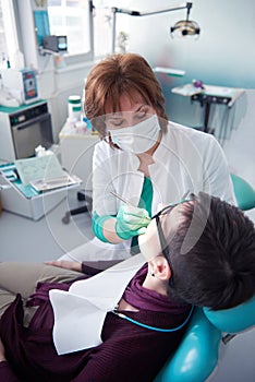 Woman patient at the dentist