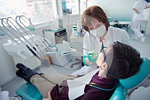 Woman patient at the dentist