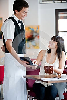 Woman Paying Bill photo