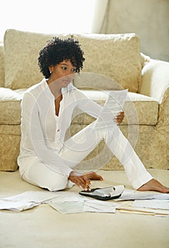 Woman Paying Bills