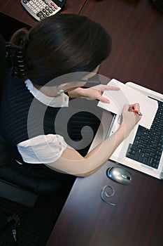 Woman Paying Bills