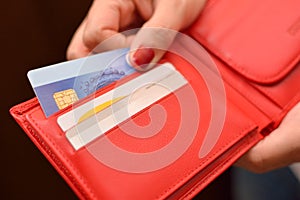 Woman paying with credit card