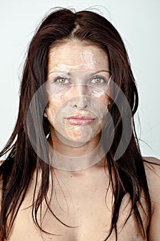 Woman with peeling skin