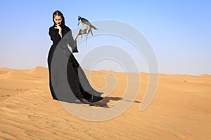 Woman with Peregrine Falcon