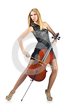 Woman performer with cello