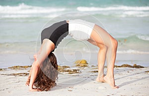 Woman performing a backbend