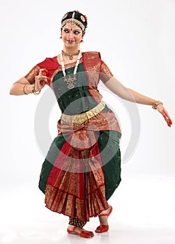 Woman performing bharatanatyam dance