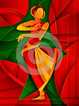 Woman performing Odissi classical dance of Odisha, India