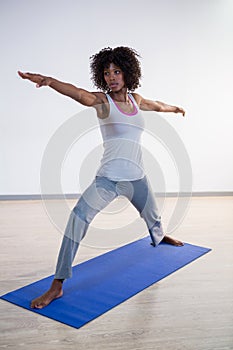 Woman performing yoga