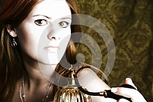 Woman with Perfume Atomizer