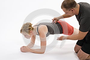 Woman with personal trainer