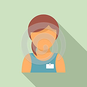 Woman personal trainer icon, flat style