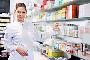 Woman pharmacist working in pharmacy