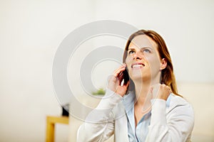 Woman on phone celebrating be the winner