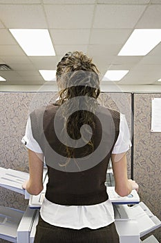 Woman Photocopying