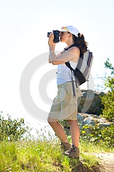 Woman photographer in the campaign