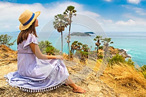 Woman at Phromthep Cape at Phuket