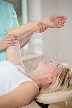 Woman at physiotherapist
