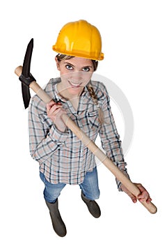 Woman with a pickaxe