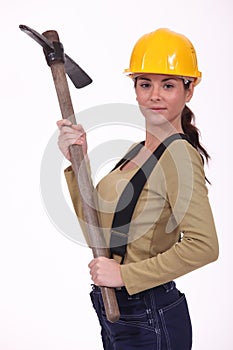 Woman with a pickaxe